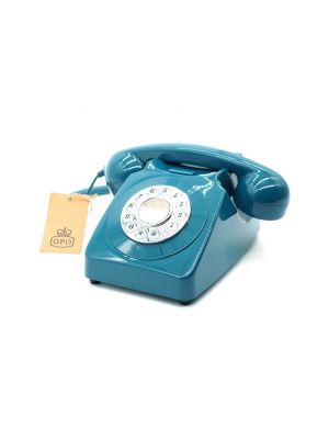 746PUSHAZU ein azurblaues Retro-Telefon mit Drucktasten von GPO